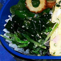 ピニヨ's cooksnap of when they made 【お弁当に！】ワカメと水菜の和え物.