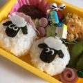 kinako10's cooksnap of when they made ひつじのショーンおにぎり.