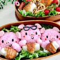 ３匹の大ぶたママ's cooksnap of when they made 食いしん坊♪ぶたちゃん＊キャラ弁.