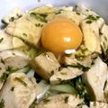Khei's cooksnap of when they made 茹で鶏胸肉で！なんちゃってユッケ丼.