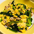 choki★'s cooksnap of when they made 丸葉黒小松菜と鶏もも肉の卵とじ♪.