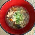 himaringo's cooksnap of when they made ☆冷凍焼きおにぎりのアレンジ雑炊☆.