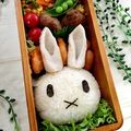 ３匹の大ぶたママ's cooksnap of when they made 簡単にキャラ弁！ミッフィーちゃん♪.