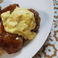 konakiti's cooksnap of when they made 簡単豪華♪豚こまボールの卵ソース.
