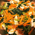 ぴりか♫'s cooksnap of when they made 小松菜、人参とささみのごま和え.