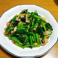 55才のおじさん's cooksnap of when they made 小松菜と豚肉のニンニク炒め.