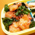 コックELMO♡'s cooksnap of when they made えびとピーマンのかば焼き丼.