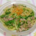 はやみちゃん's cooksnap of when they made 水菜の＊簡単＊にんにく炒め　♪パスタにもグッ♪.