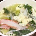 卵せんべい's cooksnap of when they made ふんわり卵のカニカマ 青梗菜の簡単スープ.