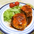 えれぼん's cooksnap of when they made 冷めても柔らかい☆ダブルチーズハンバーグ.