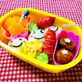 ねっちゃんっ's cooksnap of when they made ほのぼの～おにぎり☆キャラ弁.