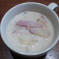 ☆ばた〜すこっち☆'s cooksnap of when they made 豆乳or牛乳の簡単カブとベーコンのスープ.