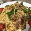 brenandyu's cooksnap of when they made バジルとひき肉のエスニックパスタ　.