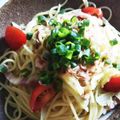 ももちゃんパンダ's cooksnap of when they made トマトとベーコンの白だしパスタ.