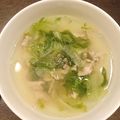 れぽっと's cooksnap of when they made サニーレタスと豚バラの春雨生姜スープ.