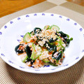 ろくんち's cooksnap of when they made 簡単♡きゅうりとカニカマの酢の物.