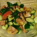 湊ひぃろ's cooksnap of when they made キュウリとトマトの胡麻和えサラダ.