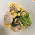 la_breeze's cooksnap of when they made 丸葉黒小松菜と鶏もも肉の卵とじ♪.