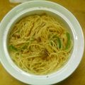jun120121's cooksnap of when they made しめじとピーマンの鰹醤油味カルボナーラ風.