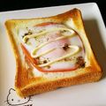 ＊なぁ＊'s cooksnap of when they made 半熟ハムエッグ トースト.