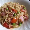 ロシアン's cooksnap of when they made ✿枝豆とベーコンのスパゲッティ✿.