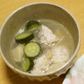 ＊実月＊'s cooksnap of when they made ズッキーニと鶏団子の中華春雨スープ.