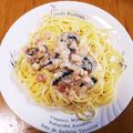 七の帝王's cooksnap of when they made マッシュルームとベーコンのクリームパスタ.