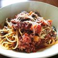 ういのん's cooksnap of when they made 茄子のモッツァレラボロネーゼ！パスタ.
