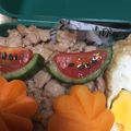 しゃべちゃん's cooksnap of when they made キャラ弁✿スイカな「おかず」.