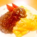 ベジピンク's cooksnap of when they made 特製デミグラス♪2色のとろとろオムライス.