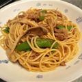 卯月のうさぎ２０１４'s cooksnap of when they made 絹さや・舞茸・ツナの和風パスタ.