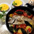 梅しゃん☆'s cooksnap of when they made フライパンで１つで！真鯛のアクアパッツァ.