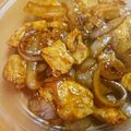 あたりめっこ's cooksnap of when they made 豚こまと玉ねぎのガリバタオイケチャ酢炒め.