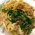 ちびまめママ◎'s cooksnap of when they made 夏の冷製 梅と茗荷のパスタ.