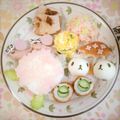puniＫ's cooksnap of when they made 梅雨入りを楽しむあじさいおにぎり.