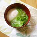 sumirenore's cooksnap of when they made レタスと半熟玉子のお味噌汁.