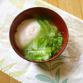 sumirenore's cooksnap of when they made レタスと半熟玉子のお味噌汁.