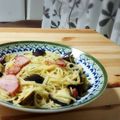 ＊アベリ＊'s cooksnap of when they made パスタ：ベーコンと茄子のアラビアータ.
