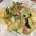 クックT38JN8☆'s cooksnap of when they made 小松菜とじゃが芋のニンニク炒め♪.
