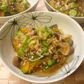 クックLK62EU☆'s cooksnap of when they made かぼちゃの煮物＊鶏しめじオクラあんかけ.