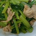 miyarobo's cooksnap of when they made 【農家のレシピ】小松菜と豚肉の炒め物.