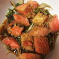 nosacook's cooksnap of when they made 秋鮭で・揚げない鮭南蛮漬けごぼう入り.