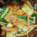 クックI2MWKR☆'s cooksnap of when they made 海老ときゅうりの焼肉のたれマヨサラダ.