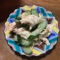 megzuuu's cooksnap of when they made 鶏ささみ＆きゅうりの梅ポン酢おかか和え.