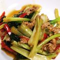 ぺこ結's cooksnap of when they made 豚肉とターツァイのピリ辛オイスター炒め.