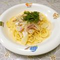 ＠迷子＠'s cooksnap of when they made 新玉ねぎとベーコンのクリームパスタ.