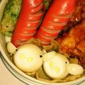おやまめさん's cooksnap of when they made うずらの卵でピンクのぶたさん♪キャラ弁に.