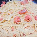 ☆めぇ☆ﾐ's cooksnap of when they made 簡単！明太子と鮭の和えるだけパスタ.