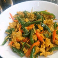 唯花mama's cooksnap of when they made 人参とピーマンと卵の炒め物.