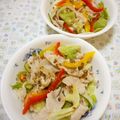 pitachan1's cooksnap of when they made ダイエットにも♪豚肉の粒マスタードあえ.